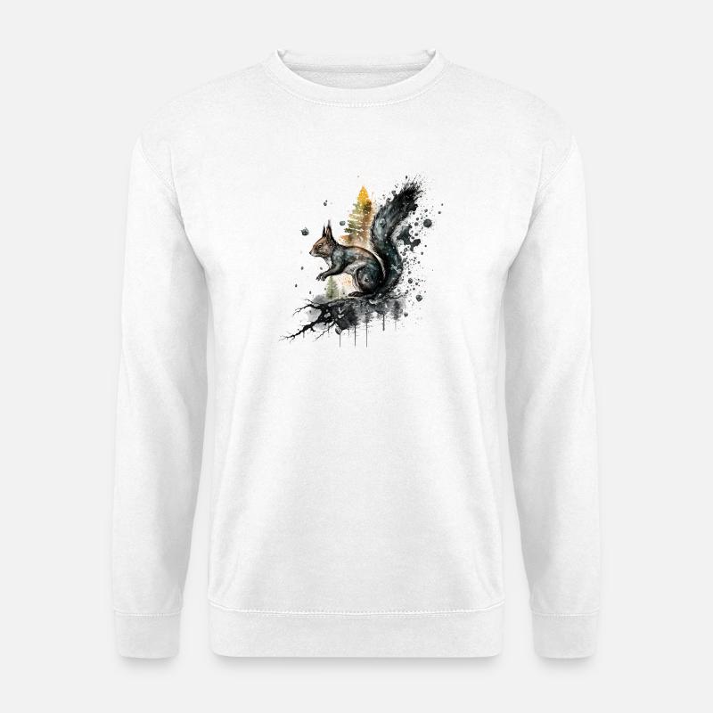 Wildtierkunst mit Wasserfarben-Effekt - Unisex Pullover - Weiß