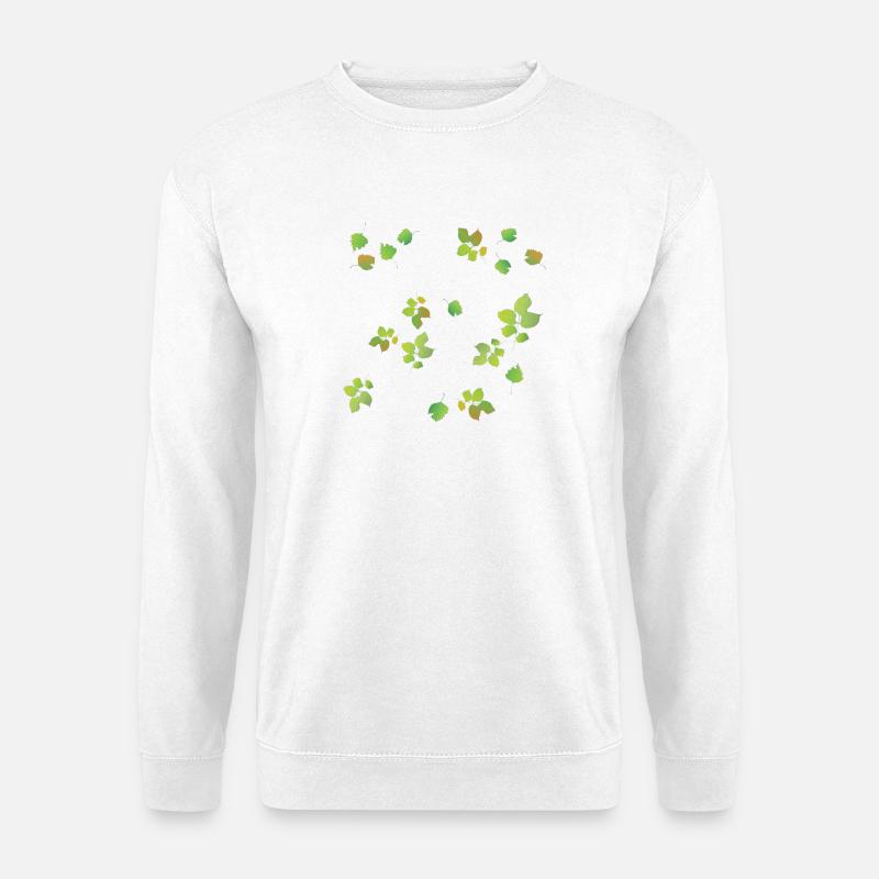 Frühlingsblätter Muster - Unisex Pullover - Weiß