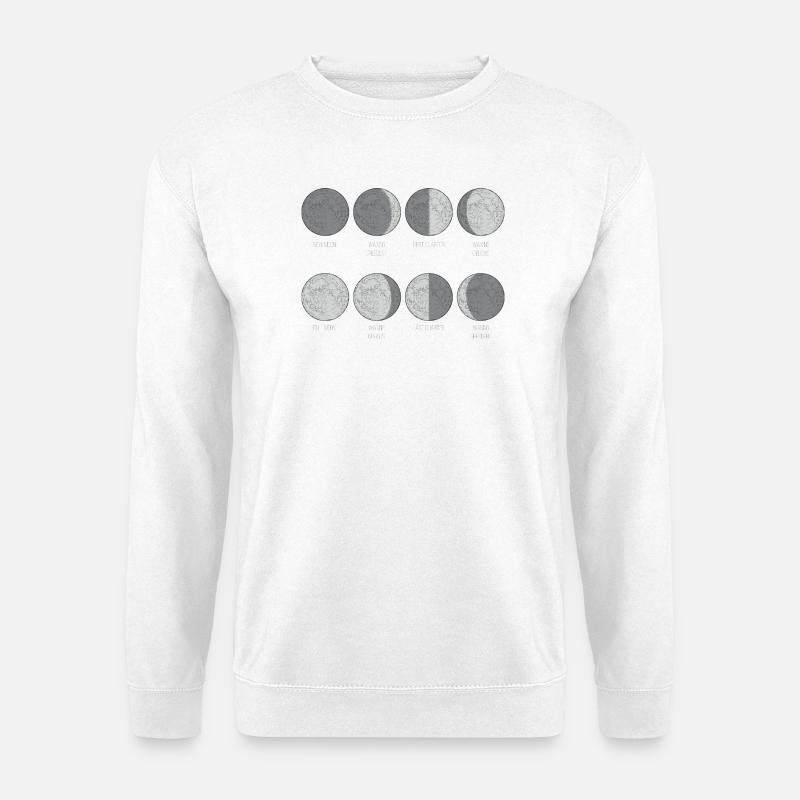 Monochrome Moon Phases Grid - Unisex Sweatshirt - white