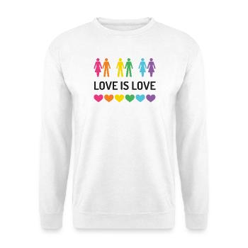 Mois de la fierté LGBT - Love is Love - Sweat-shirt Unisexe - blanc - Devant