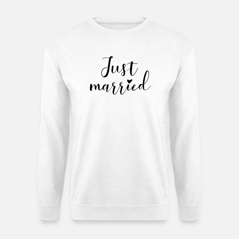 Just Married frisch verheiratet mit Herz - Unisex Pullover - Weiß