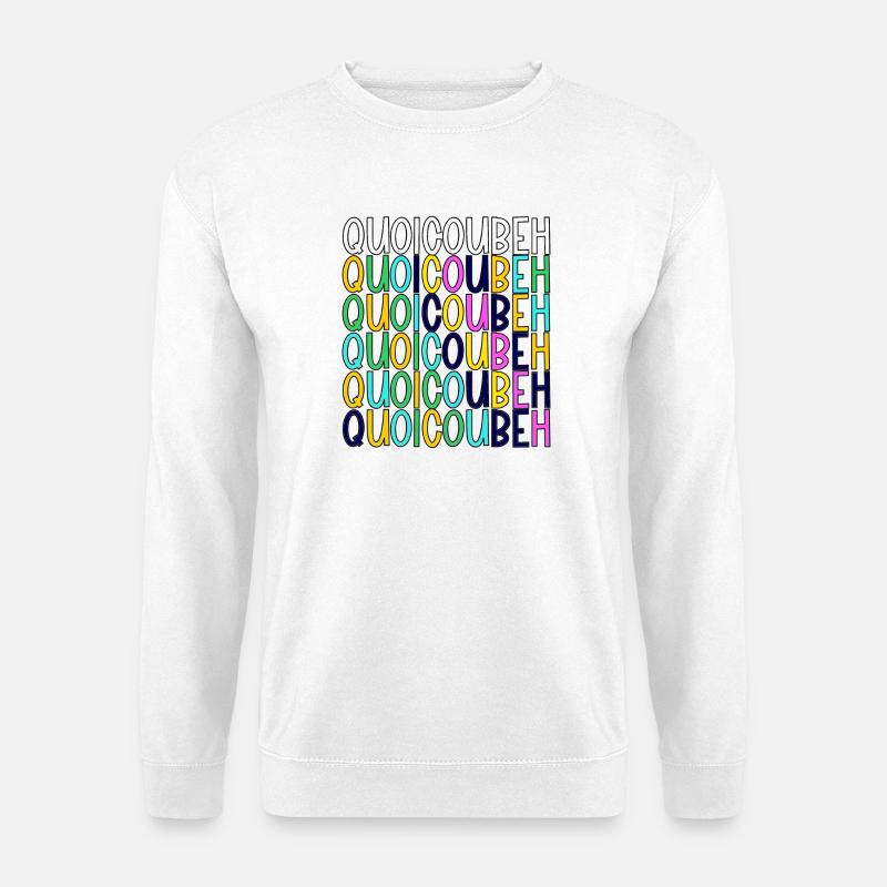 WhatCouBeH Regenbogen-Gitter - Unisex Pullover - Weiß