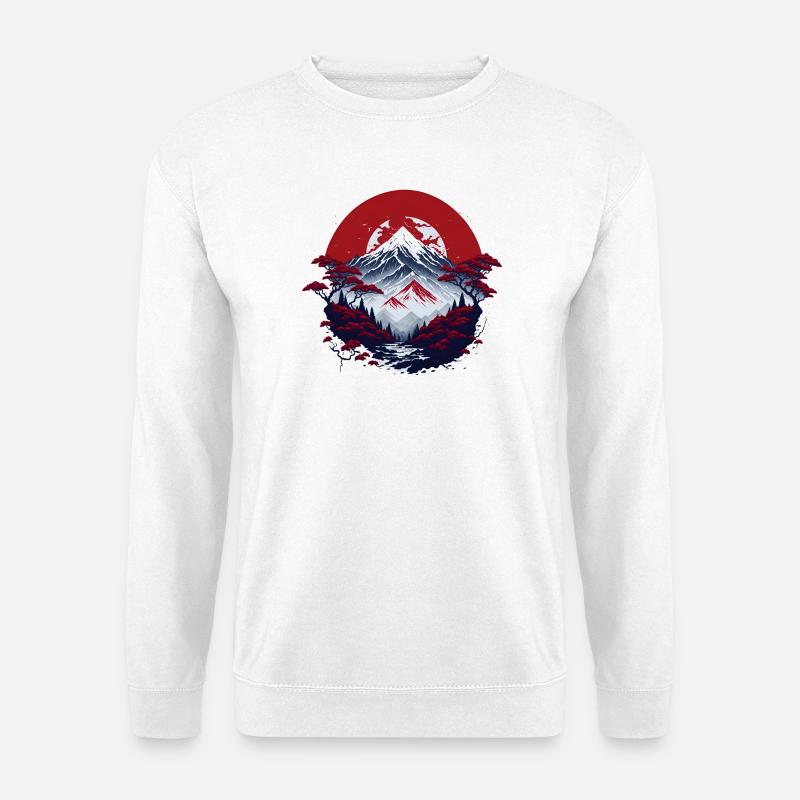 asiatische Berglandschaft - Unisex Pullover - Weiß