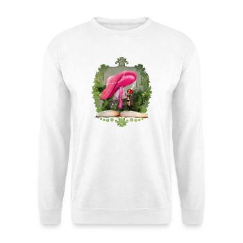 Cute fairy with fantasy mushroom - Unisex Sweatshirt - white - Front