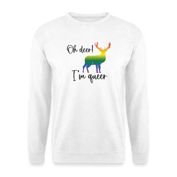 Pride Month LGBTQ - Oh Deer I'm Queer! - Unisex Sweatshirt - white - Front