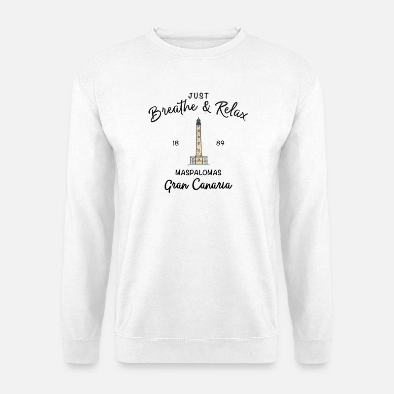 Durchatmen & Entspannen, Cran Canaria,, Spanien - Unisex Pullover - Weiß
