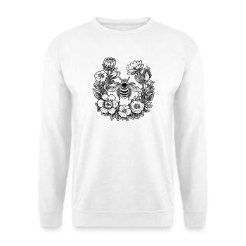 couronne de fleurs apiculteur apiculteur prairie abeilles fleurs fleurs - Sweat-shirt Unisexe - blanc - Devant