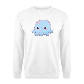 Blue grumpy octopus - Unisex Sweatshirt - white - Front