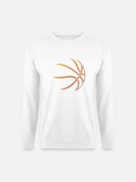 Feuerorange Basketballlinien - Unisex Pullover - Weiß