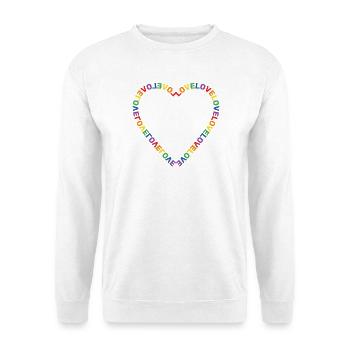 Regenbogen Herz Love LGBTQ+ - Unisex Pullover - Weiß - Vorne