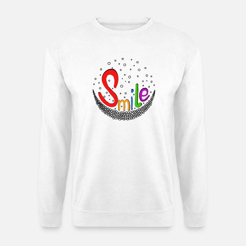 Smile bunt - Unisex Pullover - Weiß