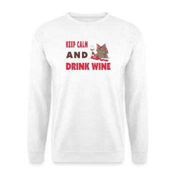 Keep calm and drink wine - Unisex Sweatshirt - white - Front