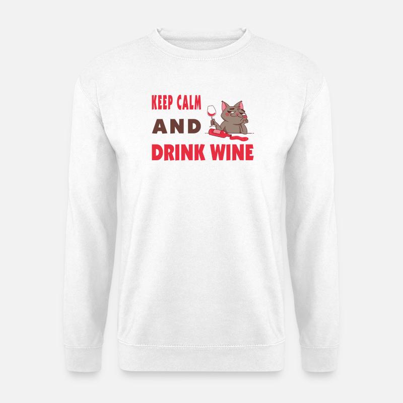 Keep calm and drink wine - Unisex Sweatshirt - white