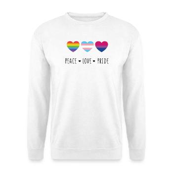 Pride Month LGBT - Peace, Love, Pride - Unisex Sweatshirt - white - Front