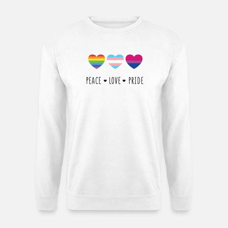 Pride Month LGBT - Frieden, Liebe, Stolz - Unisex Pullover - Weiß