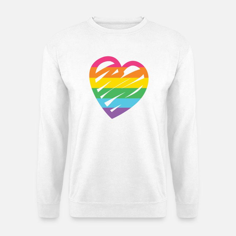 LGBTQ-Regenbogenherz - Unisex Pullover - Weiß