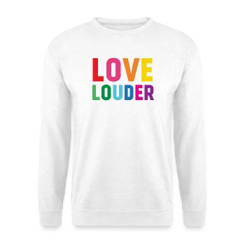LGBTQ-Pride-Monat - Love Louder - Unisex Pullover - Weiß - Vorne