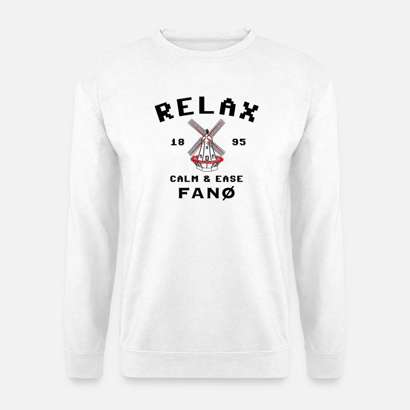 Fanø Dänemark, Windmühle in Sønderho, Relax - Unisex Pullover - Weiß