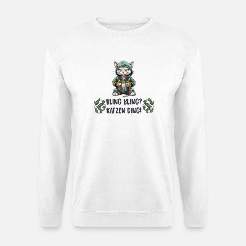 Katzen Hip Hop Design - Unisex Pullover - Weiß