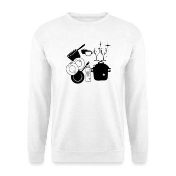 Geschirr sauberes Geschirrspüllogo - Unisex Pullover - Weiß - Vorne
