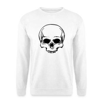 Crâne simple - Sweat-shirt Unisexe - blanc - Devant