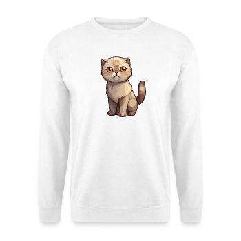 Chaton Scottish Fold de mauvaise humeur - Sweat-shirt Unisexe - blanc - Devant