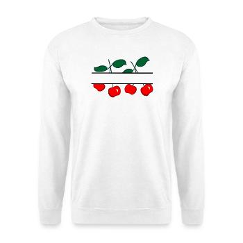 Kirschbanner mit roten Kirschen - Unisex Pullover - Weiß - Vorne