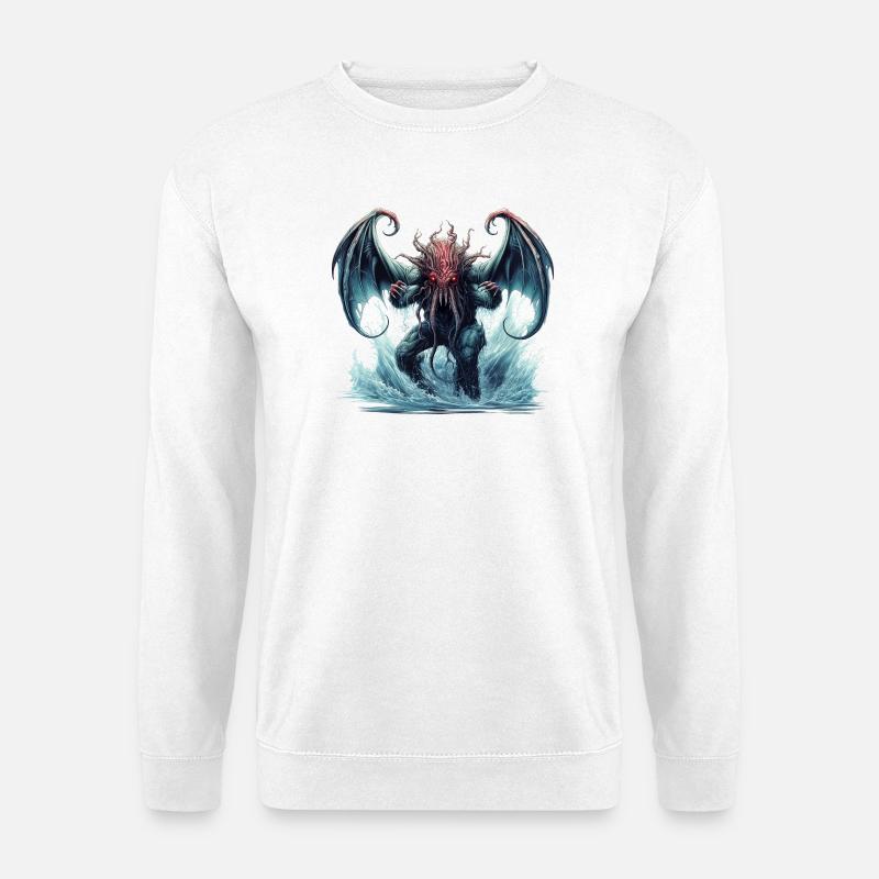 Cthulhu Kosmischer Horror Fantasy Motiv - Unisex Pullover - Weiß