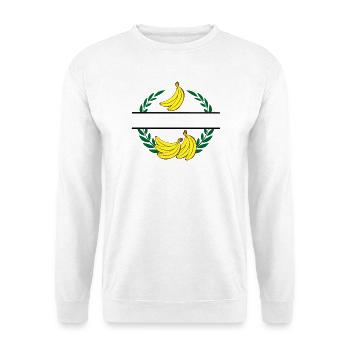 Bananen im Lorbeerkranz mit gelben Bananen - Unisex Pullover - Weiß - Vorne