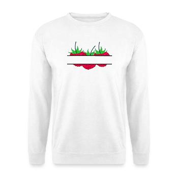 Himbeerbanner rote Himbeere - Unisex Pullover - Weiß - Vorne