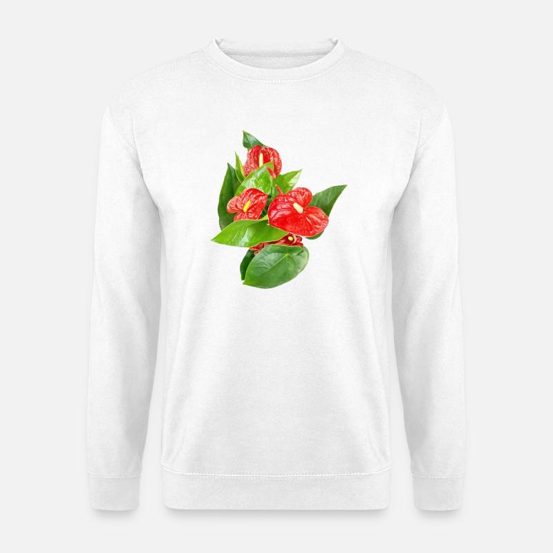 Red Anthurium Floral Edition - Unisex Sweatshirt - white