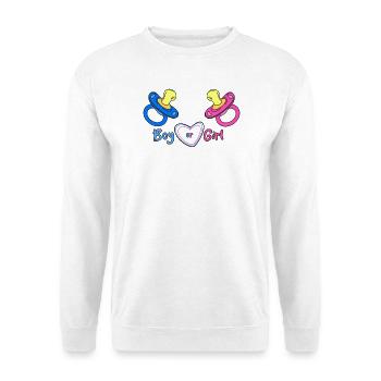 Boy or Girl Heart Design Baby Print - Unisex Sweatshirt - white - Front