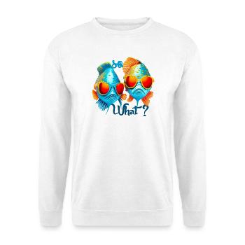 Poissons colorés avec des lunettes de soleil - Sweat-shirt Unisexe - blanc - Devant