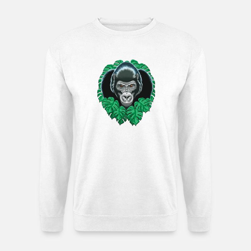 Gorilla head - Unisex Sweatshirt - white