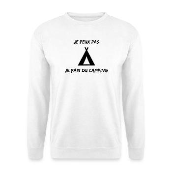 CAMPING. CAMPER. JE PEUX PAS. HUMOUR. VACANCES - Sweat-shirt Unisexe - blanc - Devant