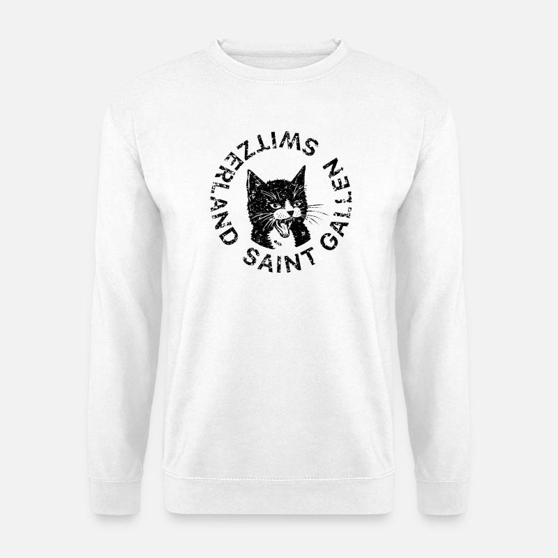 «Cat» Collection – Saint Gallen Switzerland - Unisex Pullover - Weiß
