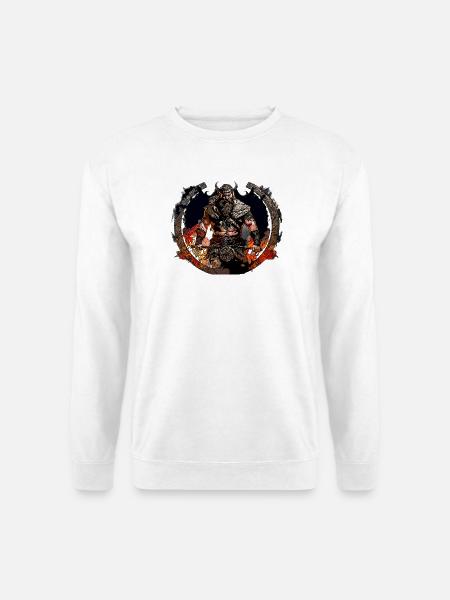 Viking Krieger im Feuerkreis - Unisex Pullover - Weiß