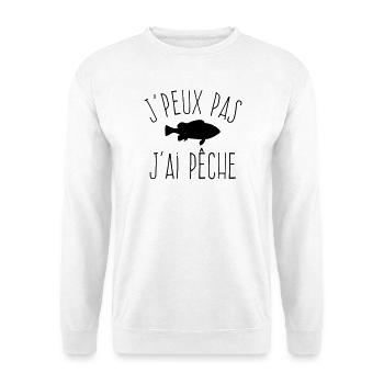 J'peux pas j'ai Pêche - Humour Pêcheur - Sweat-shirt Unisexe - blanc - Devant
