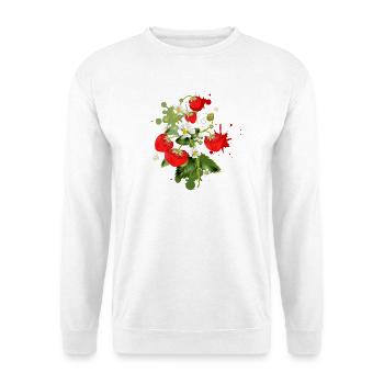Erdbeeren Pflanze mit Erdbeeren Blüte Graffiti - Unisex Pullover - Weiß - Vorne