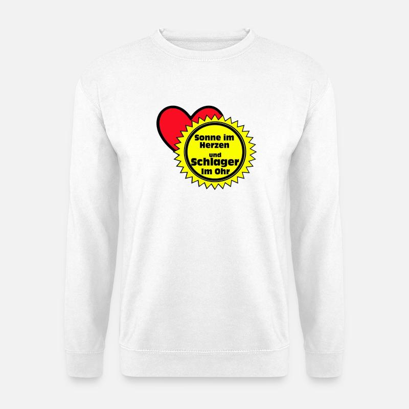 Schlager Party , Schlager Musik , Sonne im Herzen - Unisex Pullover - Weiß