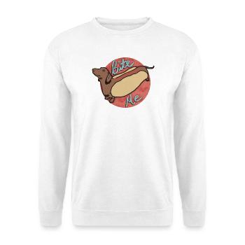 Dachshund Hot Dog Cartoon Design - Unisex Sweatshirt - white - Front