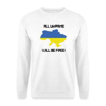 All Ukraine will be free! - Unisex Pullover - Weiß - Vorne