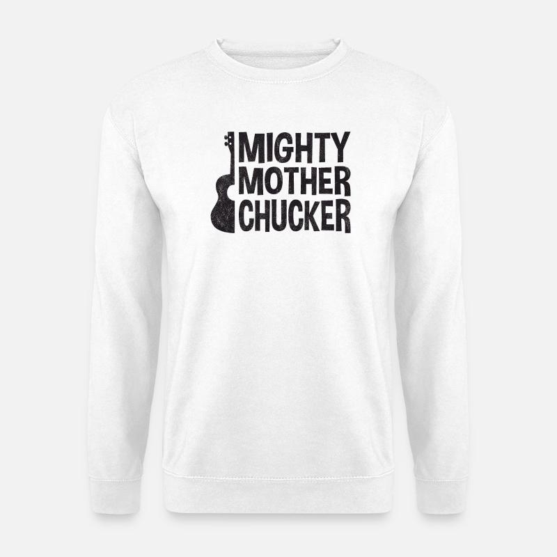 Mighty Mother Chucker on Ukulele - Unisex Pullover - Weiß