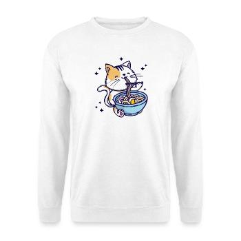 Katze Ramen Anime Japanisch Trickfilm Manga - Unisex Pullover - Weiß - Vorne