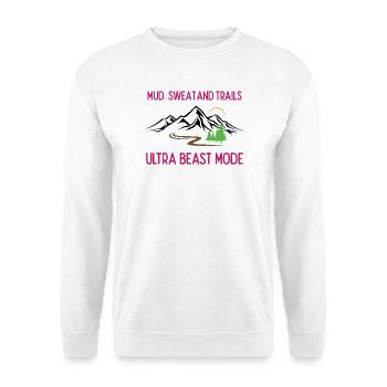 Ultra Running - Boue, sueur et sentiers - Sweat-shirt Unisexe - blanc - Devant