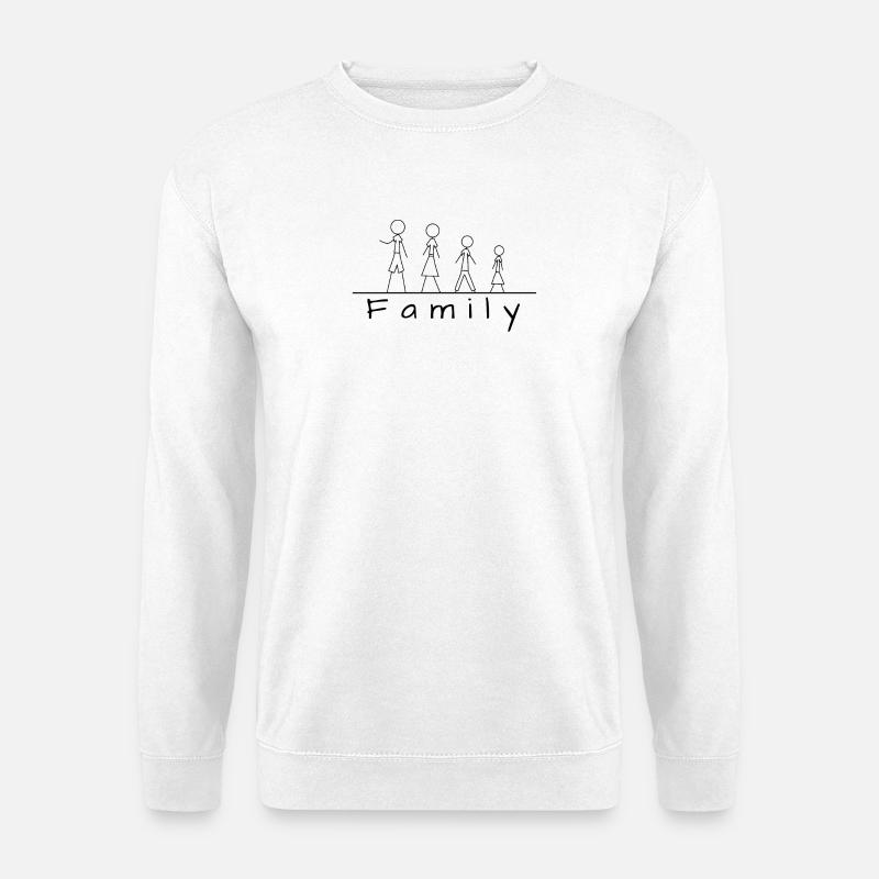 Strichmännchenfamilie - Unisex Pullover - Weiß