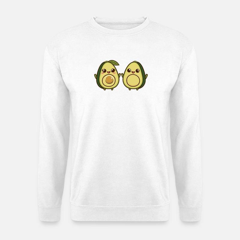 Animiertes niedliches Avocado-Duo - Unisex Pullover - Weiß