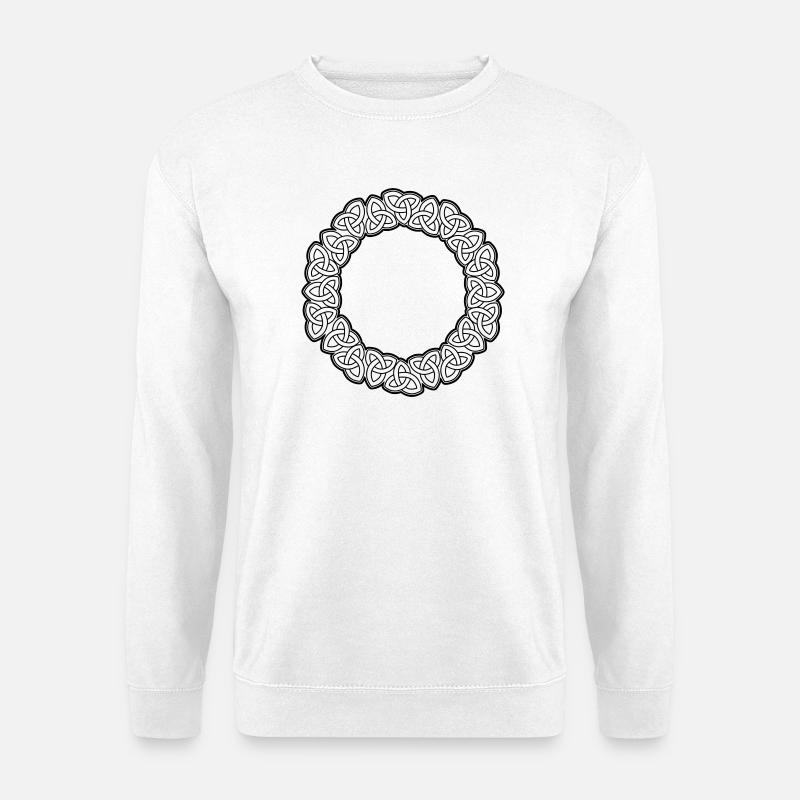Triquetra Dekorativer Wikingerkreis - Unisex Pullover - Weiß