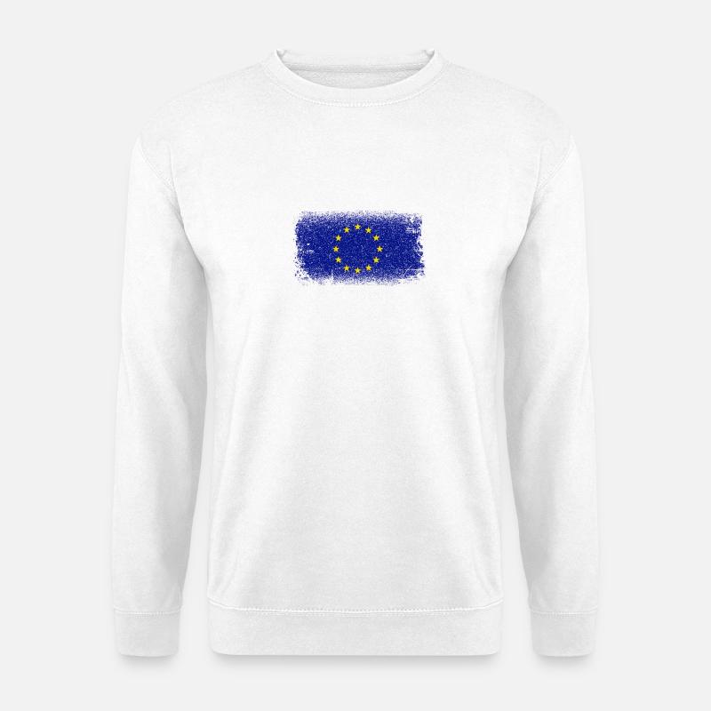 Europe Circle Flag Brush - Unisex Pullover - Weiß