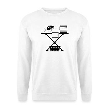 Steam iron iron and laundry basket and laundry - Unisex Sweatshirt - white - Front